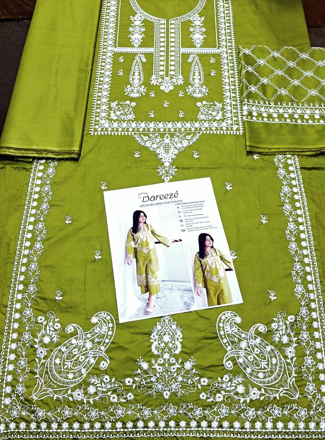 2 Pcs Women's Unstitched Embroidered Suit